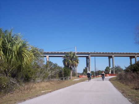 Old Barge Canal Bridge seen from bike path.