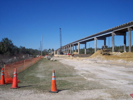 New Bridge construction as seen looking north.