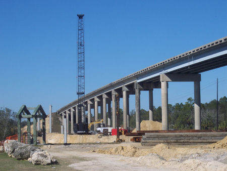 New Bridge Construction as you face north.
