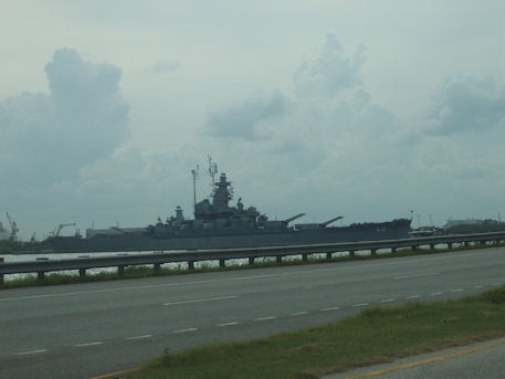 Battleship Alabama located in Mobile Harbor