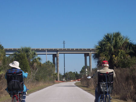 Old Barge Canal Bridge seen from bike path.