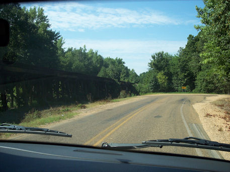 RailRoad tracks driven under in Arkansas