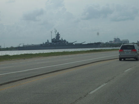 Battleship Alabama located in Mobile Harbor